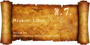 Miskov Tibor névjegykártya